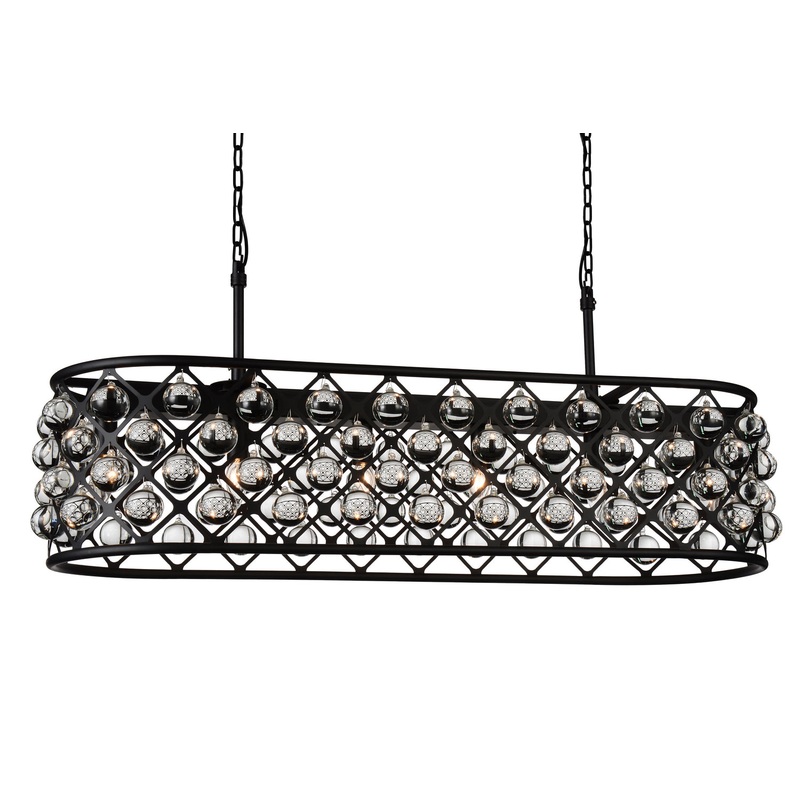 CWI Lighting 9862P41-6-101 Renous Six Light Chandelier, Black (Discontinued)