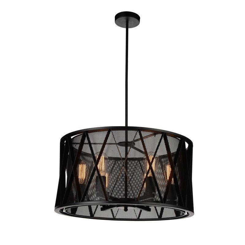 CWI Lighting 9889P24-6-101 Tapedia Six Light Chandelier, Black (Discontinued)