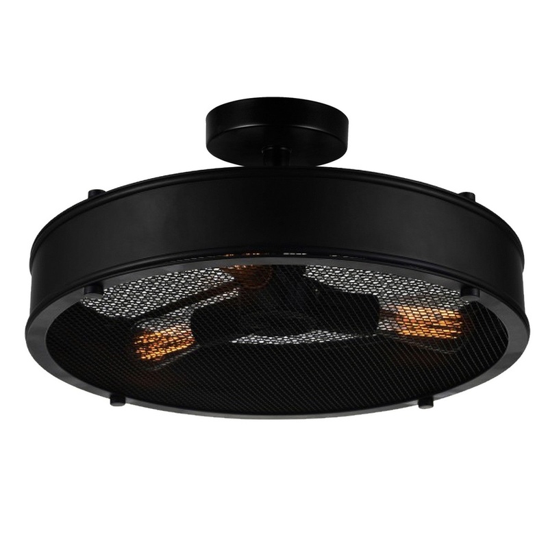 CWI Lighting 9904C16-3-101 Tigris Three Light Flush Mount, Black