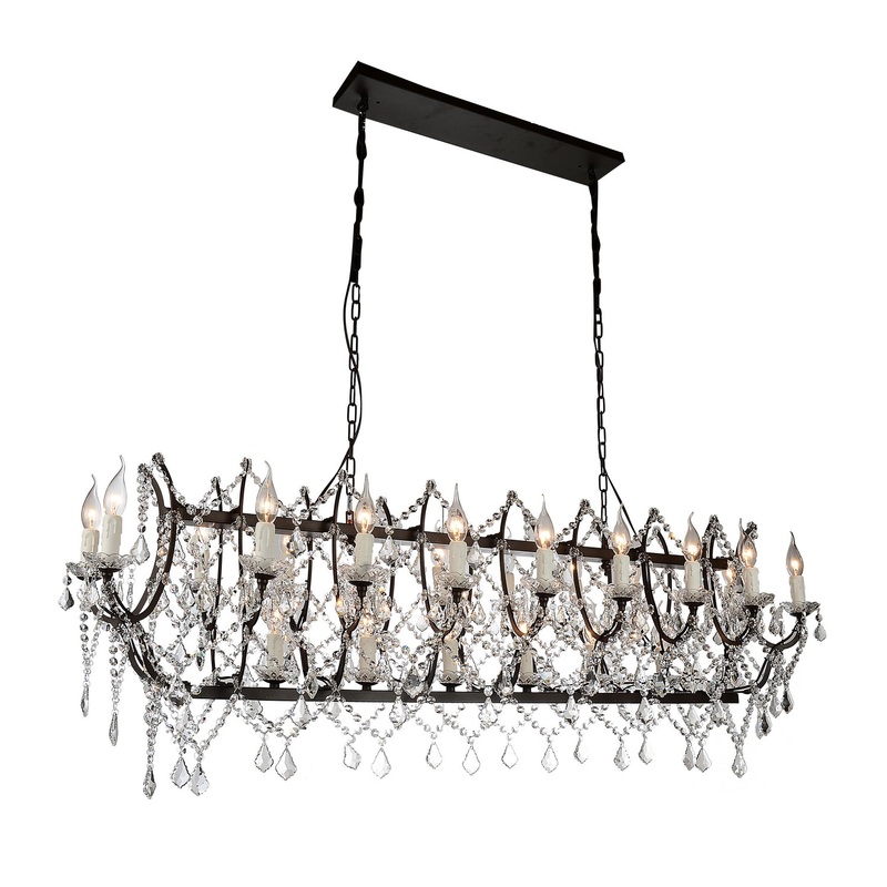 CWI Lighting 9910P58-24-200 Phraya 24 Light Chandelier, Dark Brown