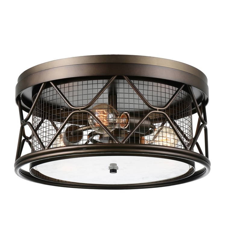 CWI Lighting 9914C16-3-204 Kali Three Light Flush Mount, Light Brown (Discontinued)