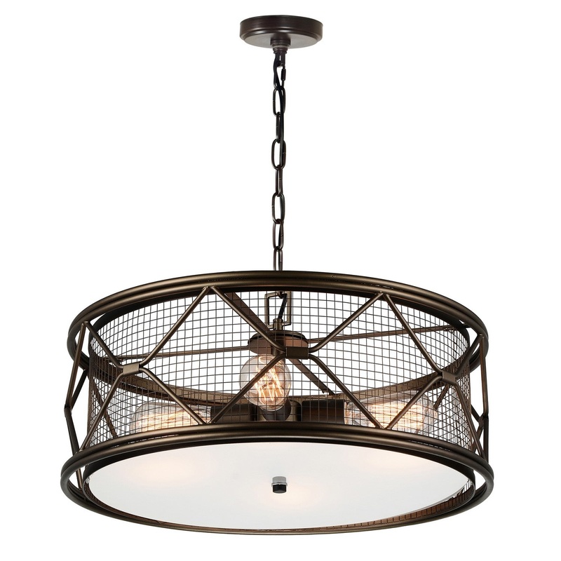 CWI Lighting 9914P22-4-204 Kali Four Light Chandelier, Light Brown