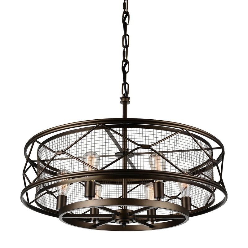 CWI Lighting 9914P32-6-204 Kali Six Light Chandelier, Light Brown (Discontinued)