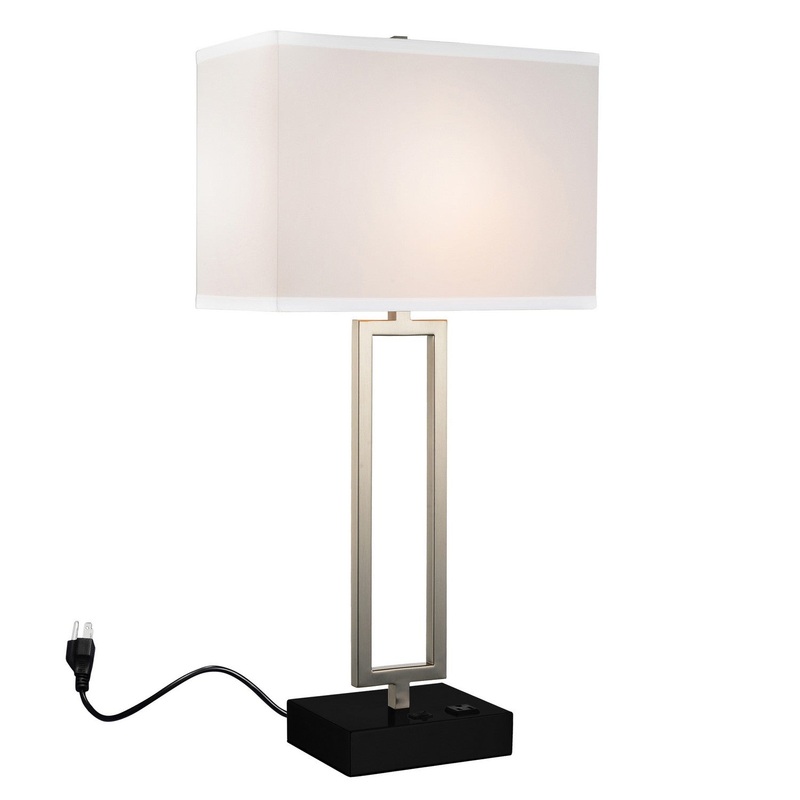 CWI Lighting 9915T14-1-606 Torren One Light Table Lamp, Satin Nickel