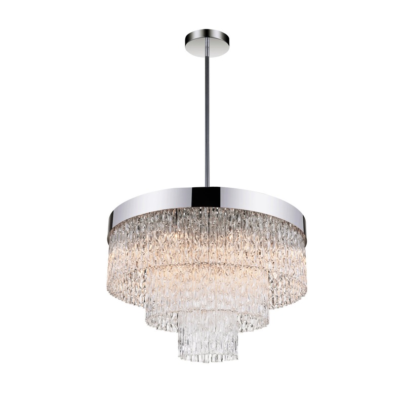 CWI Lighting 5695P25-9-601 Carlotta Nine Light Chandelier, Chrome (Discontinued)