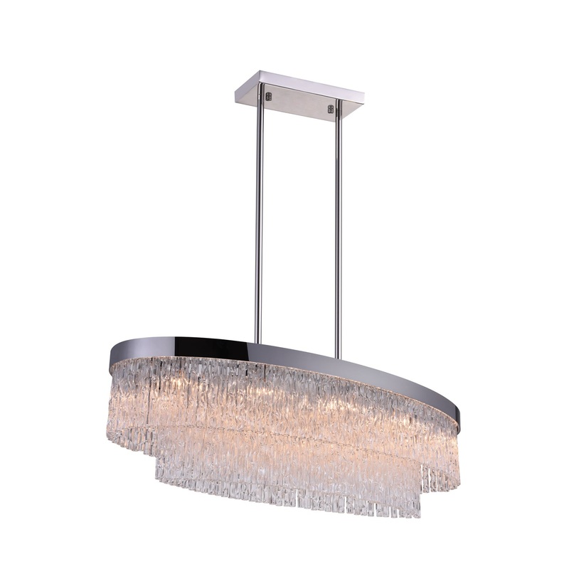 CWI Lighting 5695P45-10-601-O Carlotta Ten Light Island Chandelier, Chrome (Discontinued)