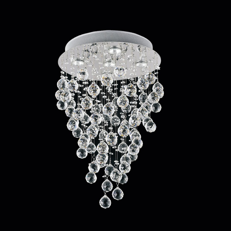 CWI Lighting 6601C16C Rain Drop Five Light Flush Mount, Chrome