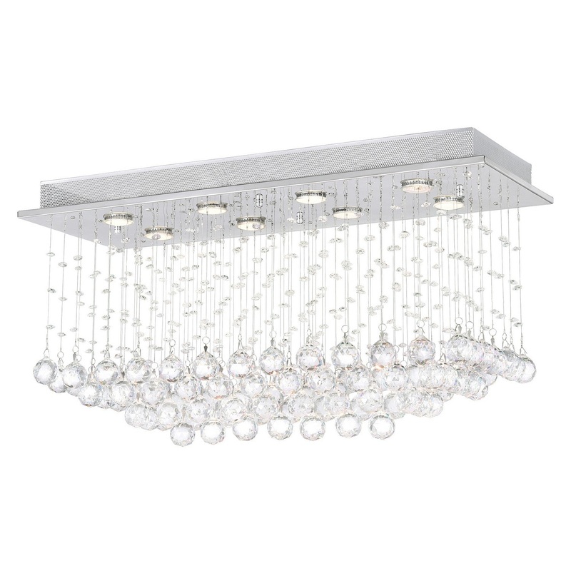 CWI Lighting 6626C32C-RC Mystical Eight Light Flush Mount, Chrome (Discontinued)