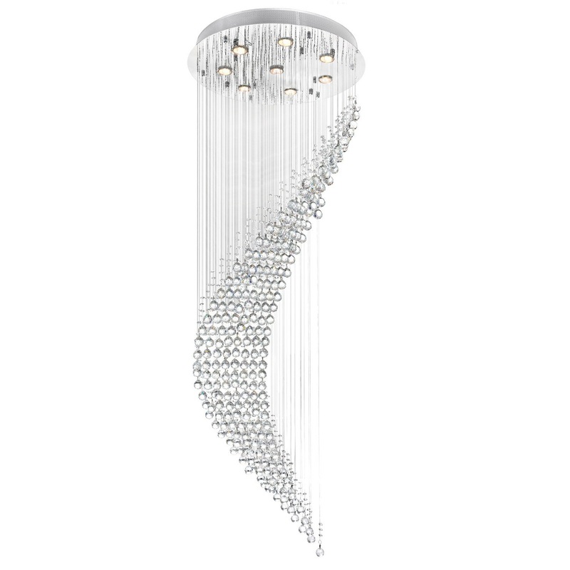 CWI Lighting 6629C24C Ribbon Eight Light Flush Mount, Chrome