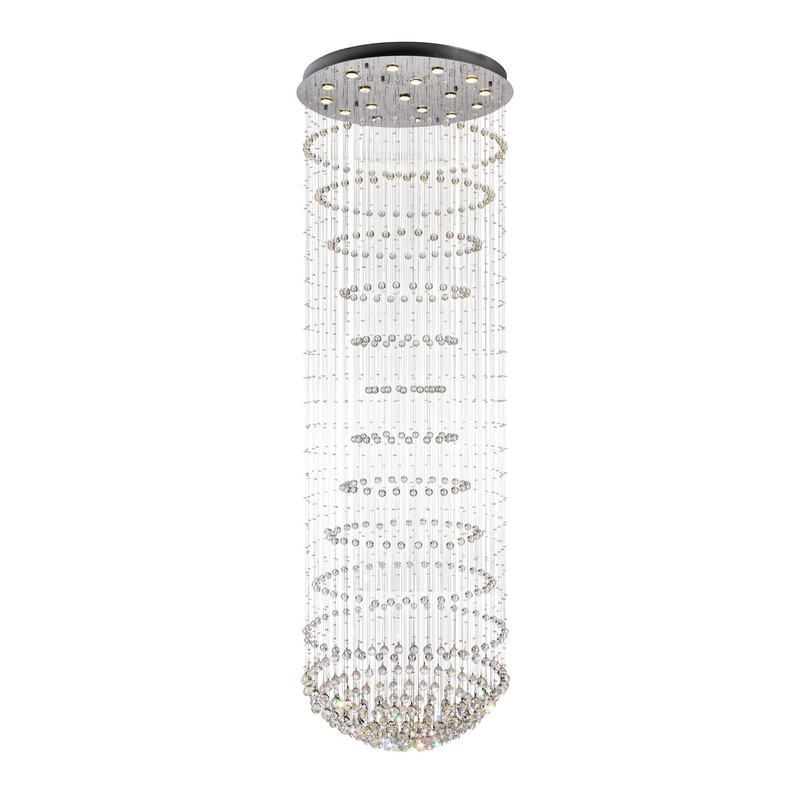 CWI Lighting 6630C35C Hallway 18 Light Flush Mount, Chrome