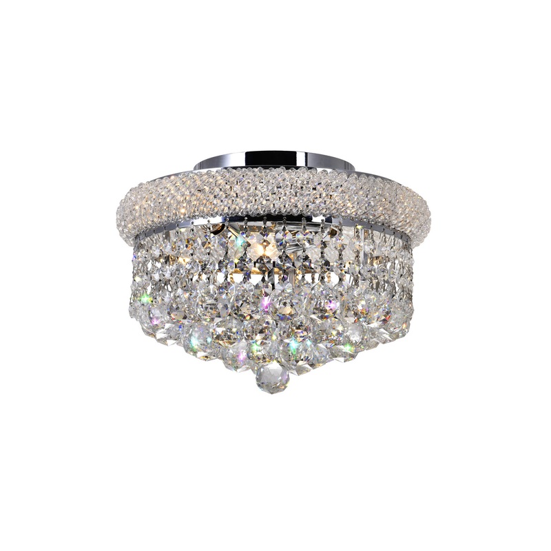 CWI Lighting 8001C12C Empire Three Light Flush Mount, Chrome