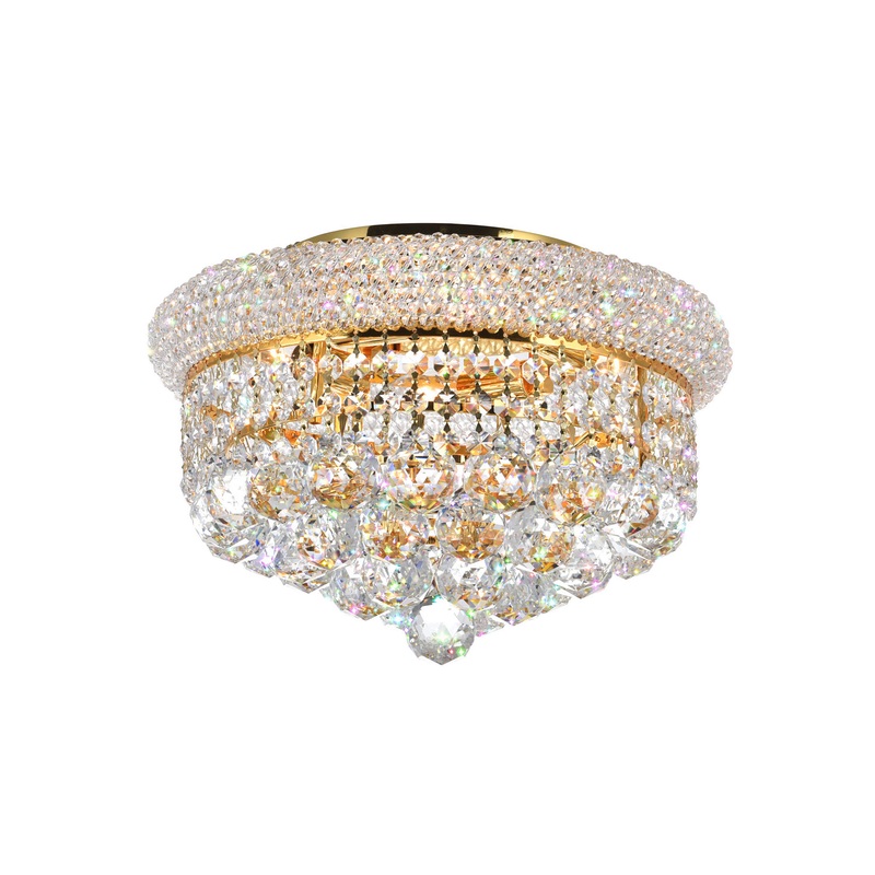CWI Lighting 8001C14G Empire Four Light Flush Mount, Gold