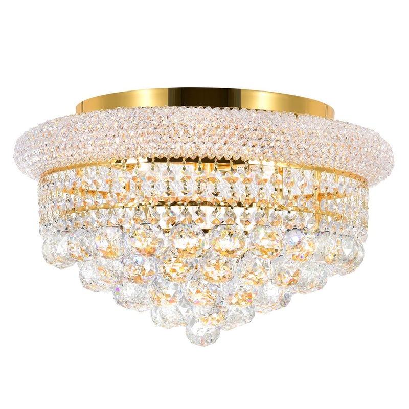 CWI Lighting 8001C18G Empire Five Light Flush Mount, Gold