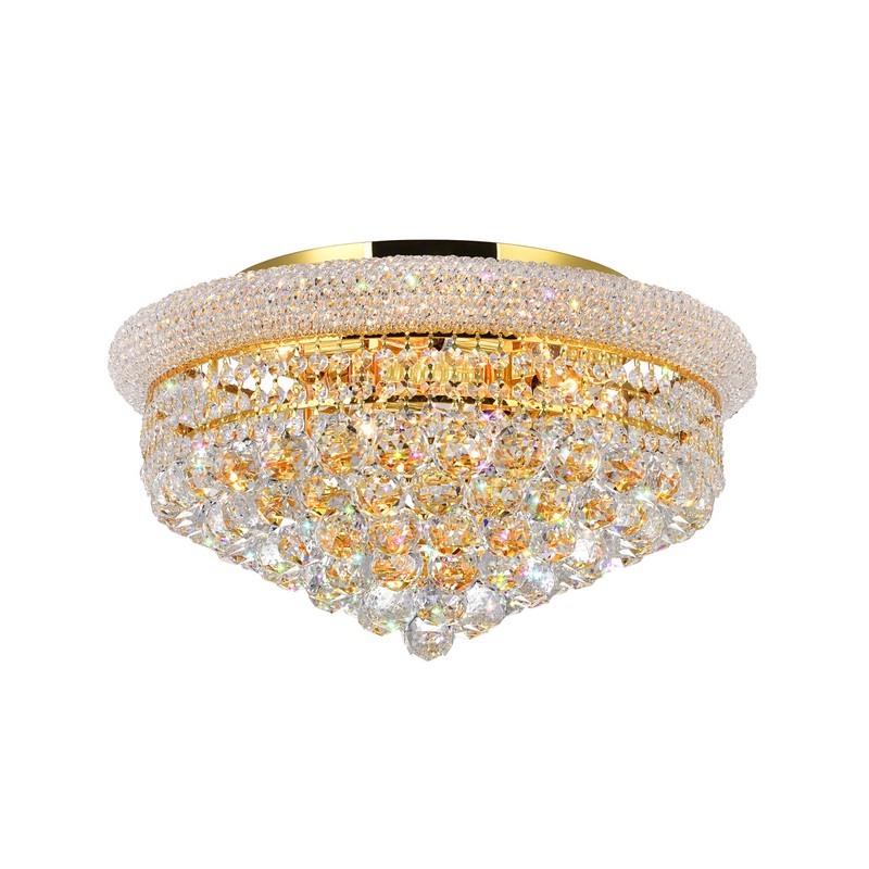 CWI Lighting 8001C20G Empire Eight Light Flush Mount, Gold