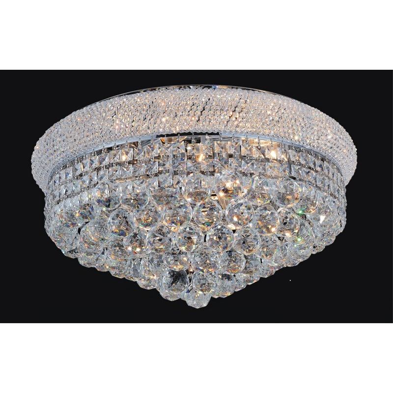 CWI Lighting 8001C24C Empire 13 Light Flush Mount, Chrome