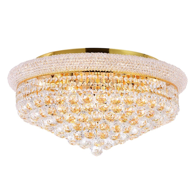 CWI Lighting 8001C24G Empire 13 Light Flush Mount, Gold