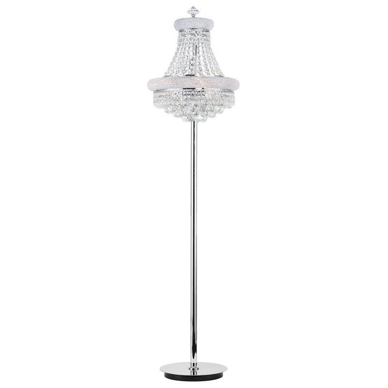 CWI Lighting 8001F18C Empire Eight Light Floor Lamp, Chrome
