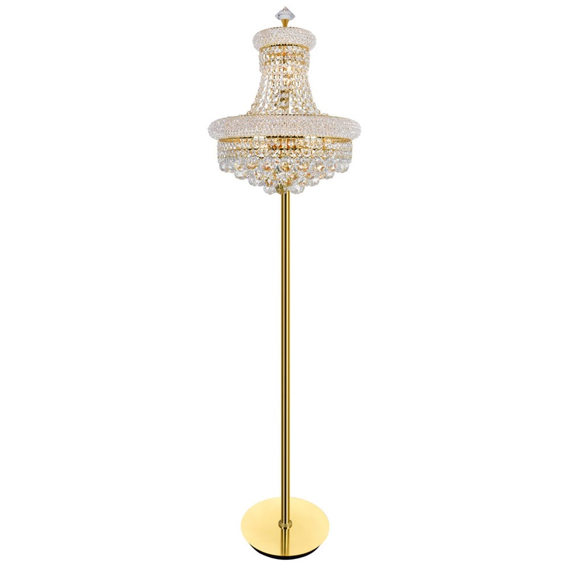 CWI Lighting 8001F18G Empire Eight Light Floor Lamp, Gold
