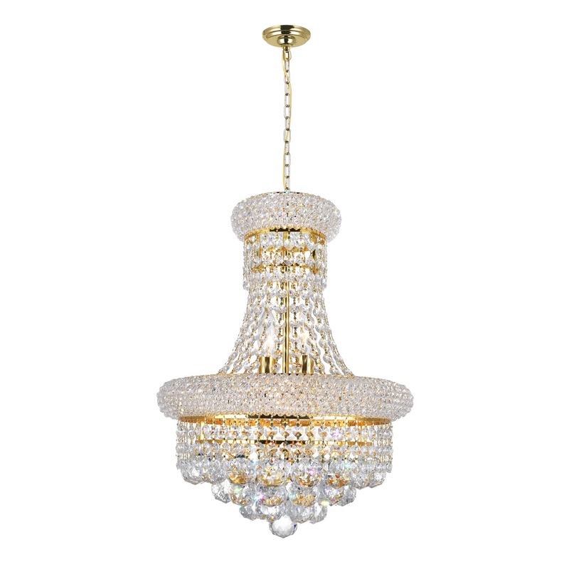 CWI Lighting 8001P14G Empire Six Light Chandelier, Gold