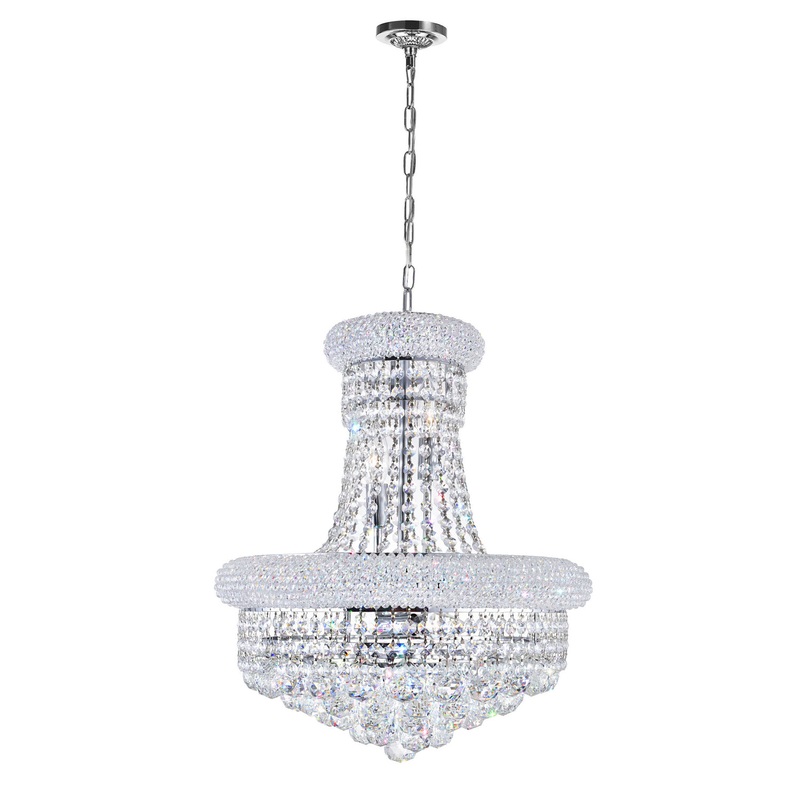 CWI Lighting 8001P18C Empire Eight Light Chandelier, Chrome