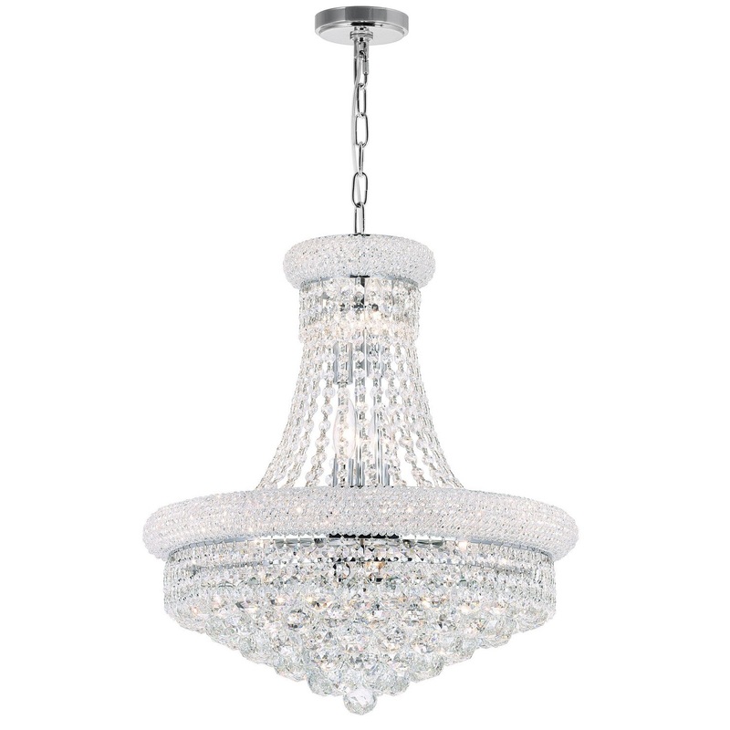 CWI Lighting 8001P20C Empire 14 Light Chandelier, Chrome
