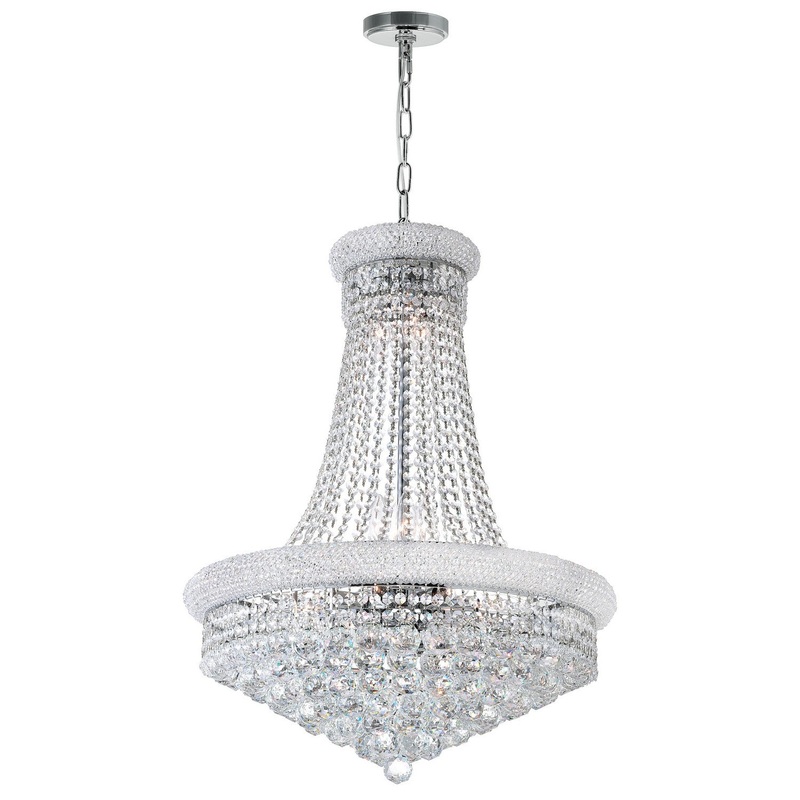 CWI Lighting 8001P24C Empire 17 Light Chandelier, Chrome
