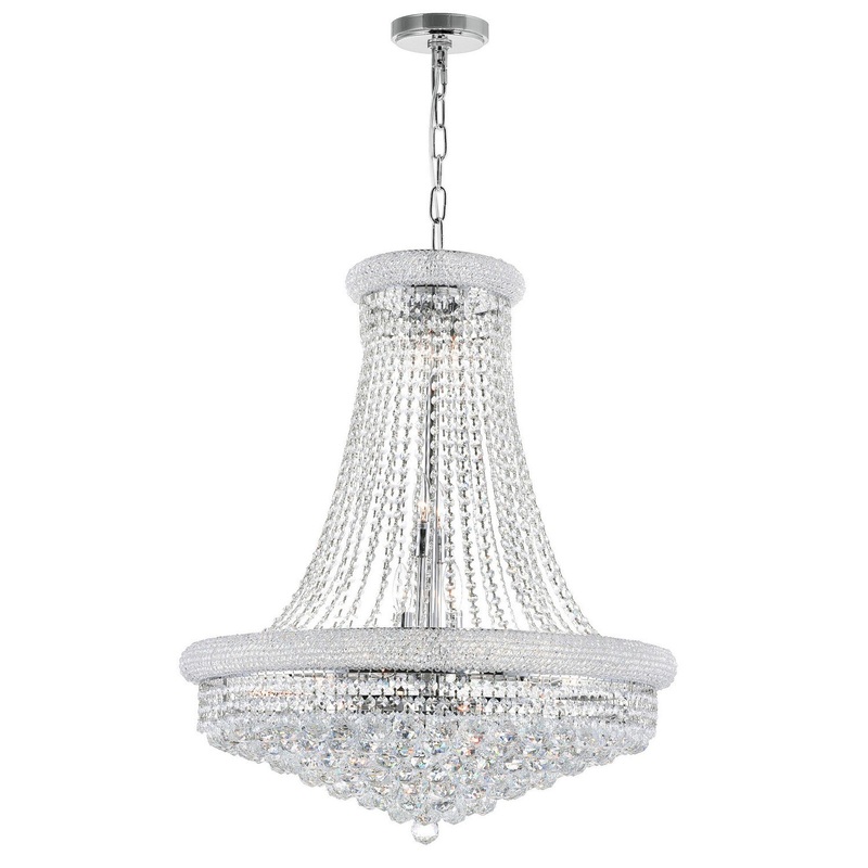 CWI Lighting 8001P28C Empire 18 Light Chandelier, Chrome