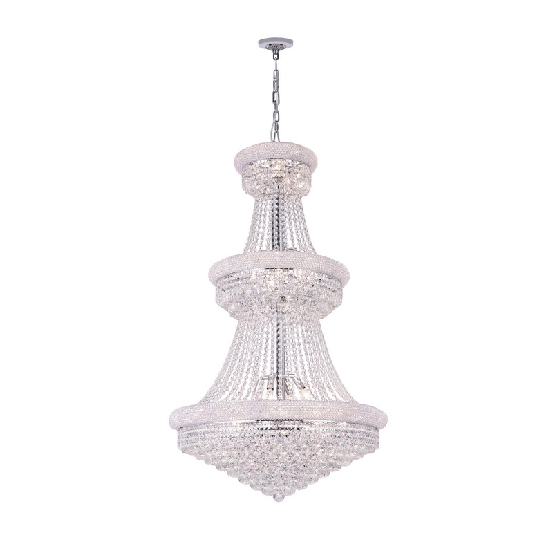 CWI Lighting 8001P30C Empire 32 Light Chandelier, Chrome