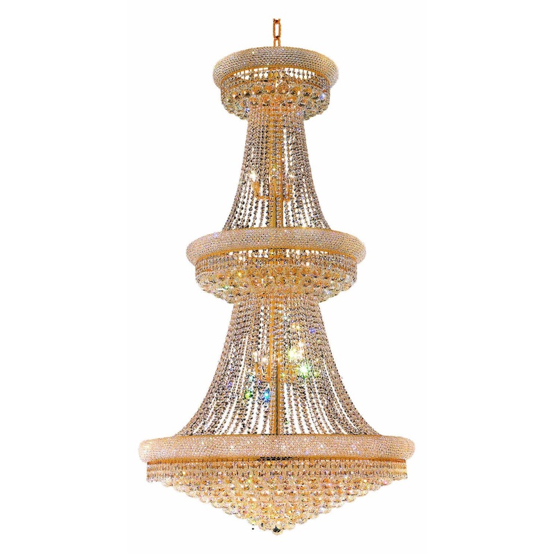 CWI Lighting 8001P30G Empire 32 Light Chandelier, Gold