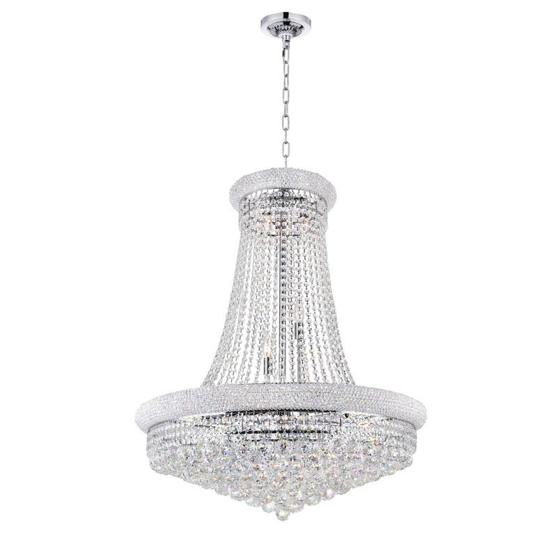 CWI Lighting 8001P32C Empire 19 Light Chandelier, Chrome
