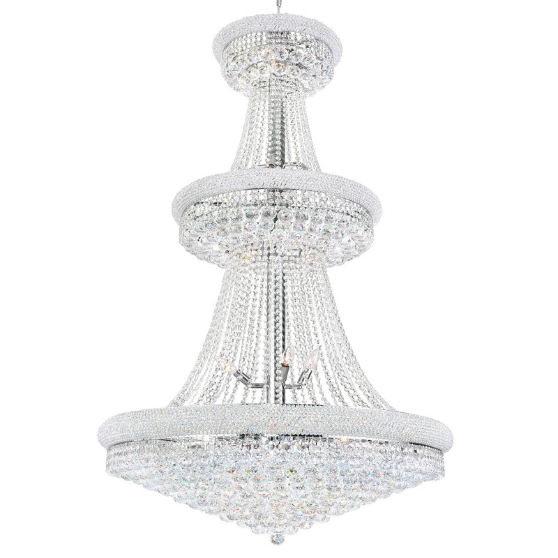 CWI Lighting 8001P36C Empire 34 Light Chandelier, Chrome