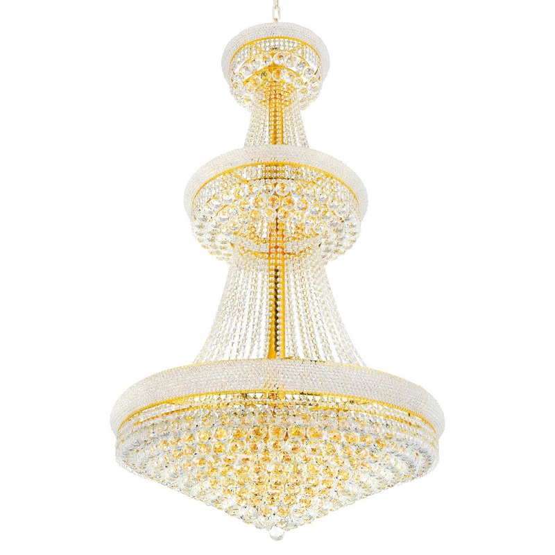 CWI Lighting 8001P36G Empire 34 Light Chandelier, Gold