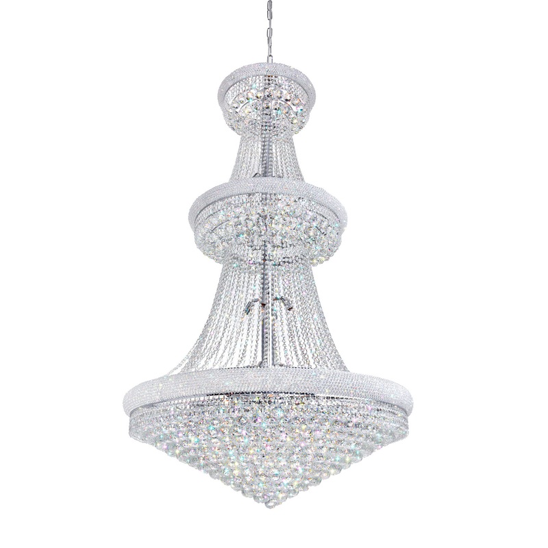 CWI Lighting 8001P42C Empire 38 Light Chandelier, Chrome
