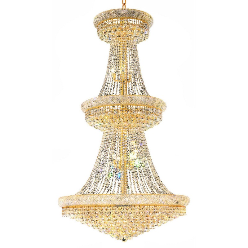 CWI Lighting 8001P42G Empire 38 Light Chandelier, Gold