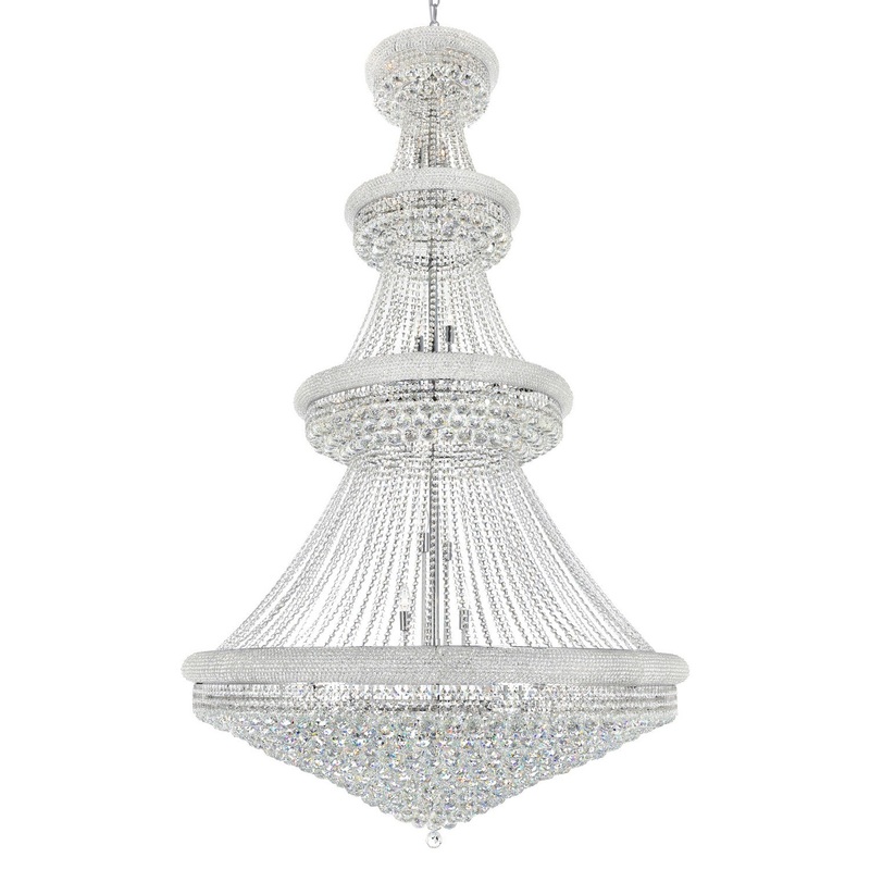 CWI Lighting 8001P50C Empire 42 Light Chandelier, Chrome