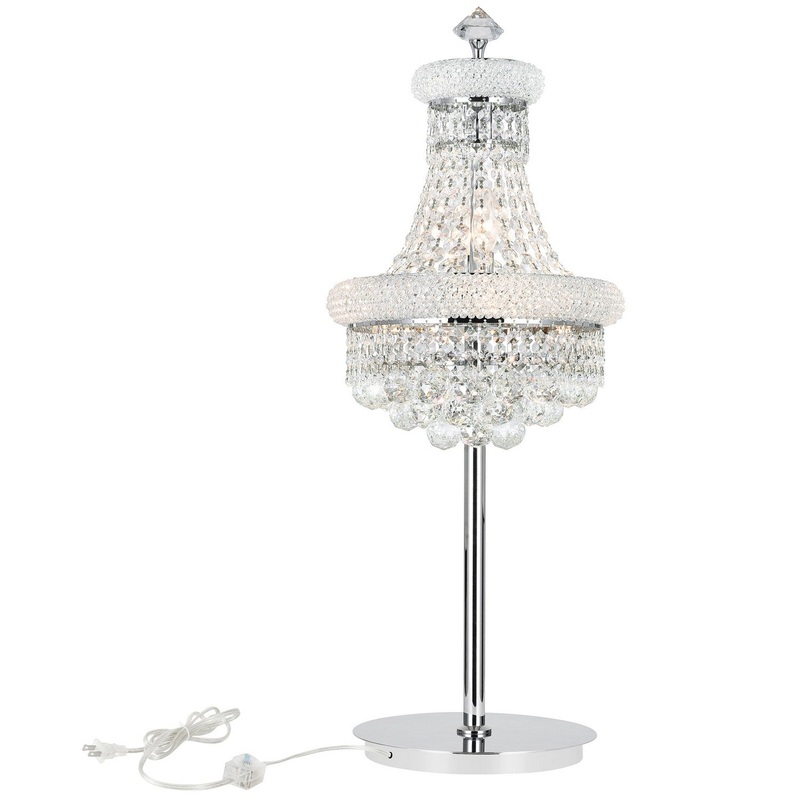 CWI Lighting 8001T14C Empire Six Light Table Lamp, Chrome