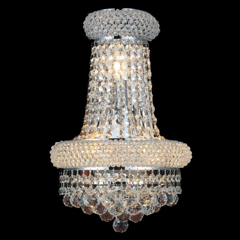 CWI Lighting 8001W12C-B Empire Three Light Wall Sconce, Chrome