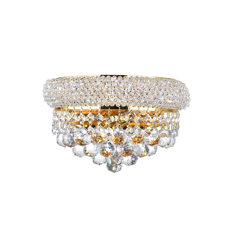 CWI Lighting 8001W12G-A Empire Two Light Wall Sconce, Gold