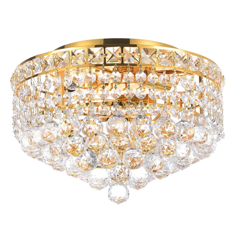 CWI Lighting 8002C12G Luminous Three Light Flush Mount, Gold (Discontinued)
