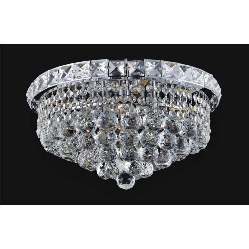 CWI Lighting 8002C14C Luminous Four Light Flush Mount, Chrome