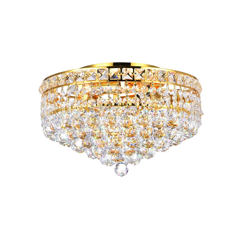 CWI Lighting 8002C14G Luminous Four Light Flush Mount, Gold (Discontinued)