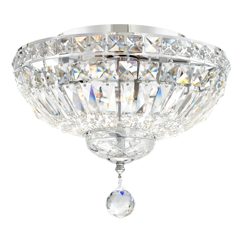 CWI Lighting 8003C12C Stefania Three Light Flush Mount, Chrome