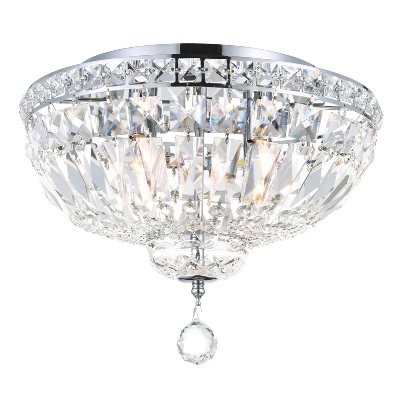 CWI Lighting 8003C14C Stefania Four Light Flush Mount, Chrome (Discontinued)