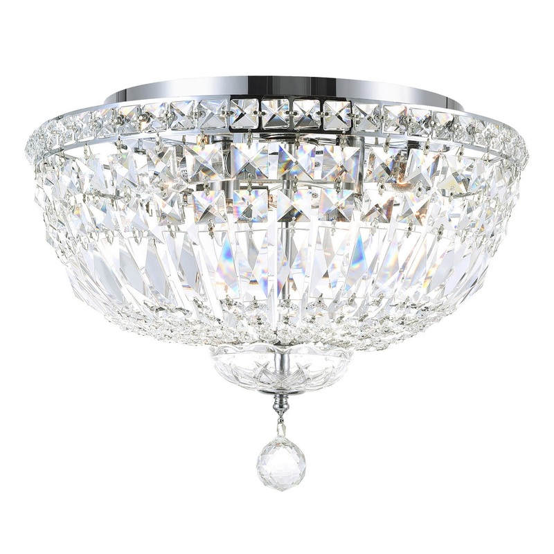 CWI Lighting 8003C16C Stefania Five Light Flush Mount, Chrome