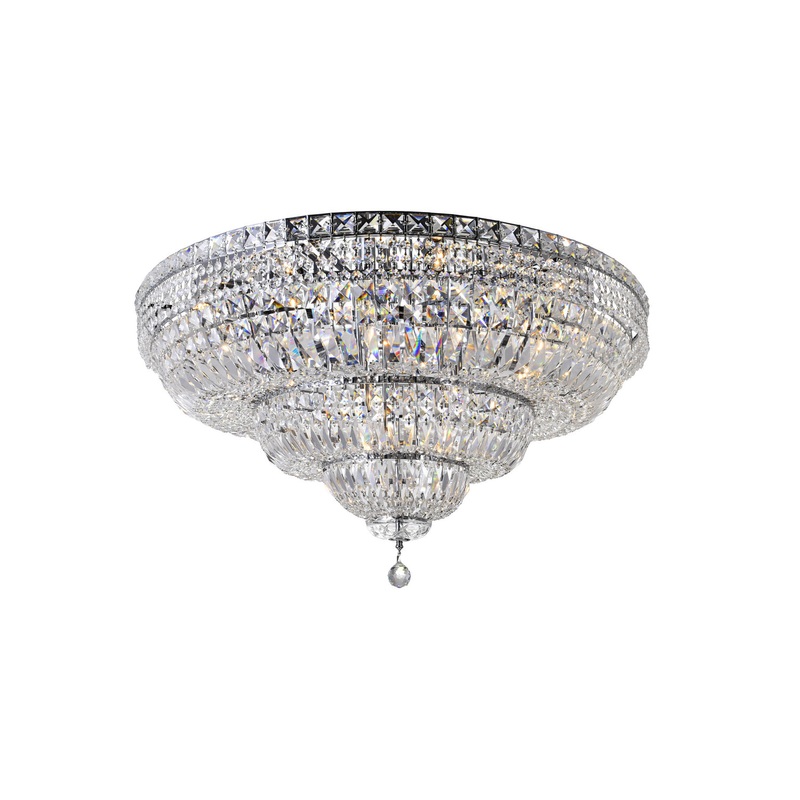 CWI Lighting 8003C36C Stefania 21 Light Flush Mount, Chrome