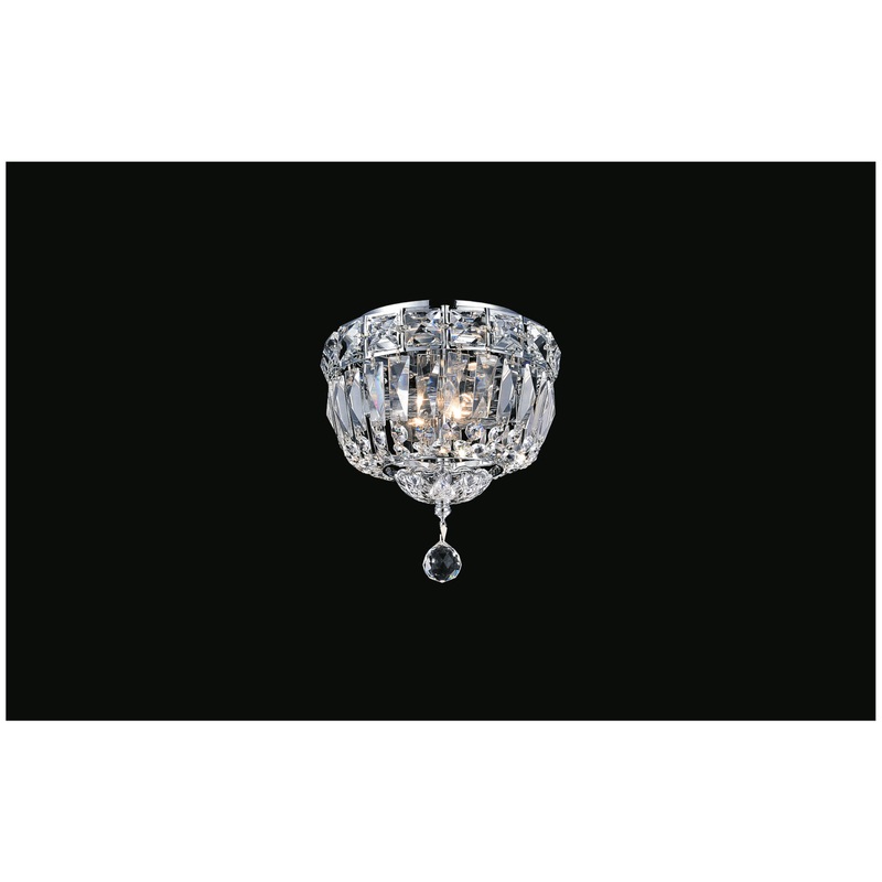 CWI Lighting 8003C8C Stefania Two Light Flush Mount, Chrome
