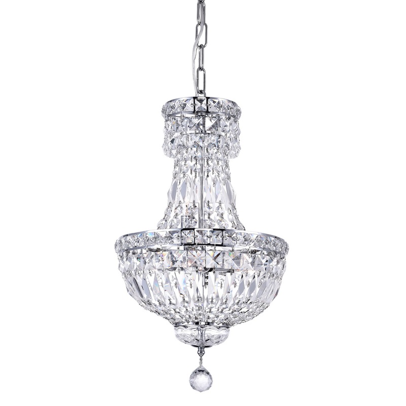 CWI Lighting 8003P12C Stefania Four Light Mini Chandelier, Chrome (Discontinued)