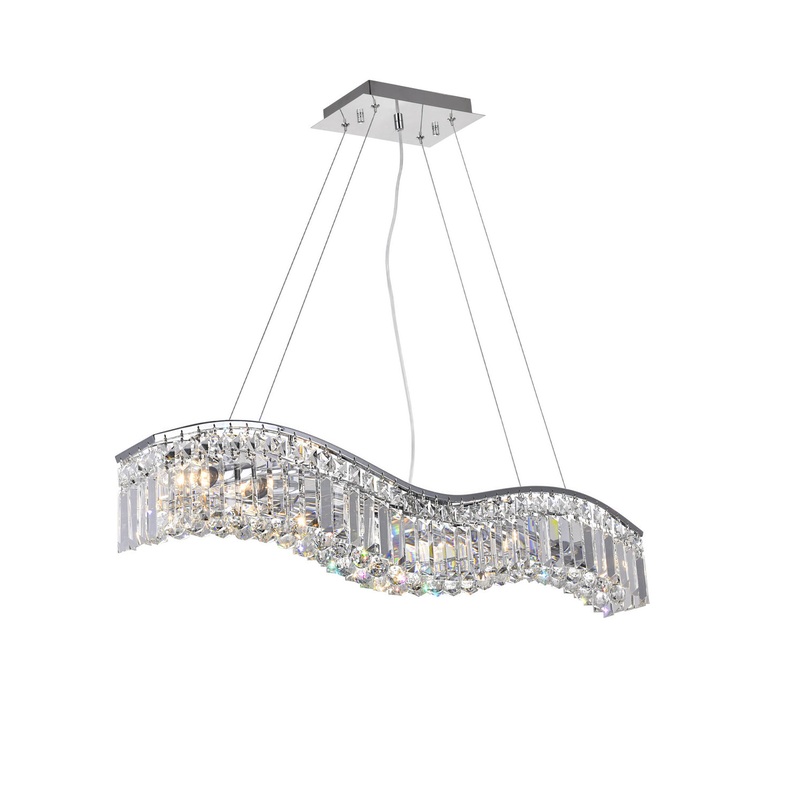 CWI Lighting 8004P30C-A (Clear) Glamorous Five Light Chandelier, Chrome