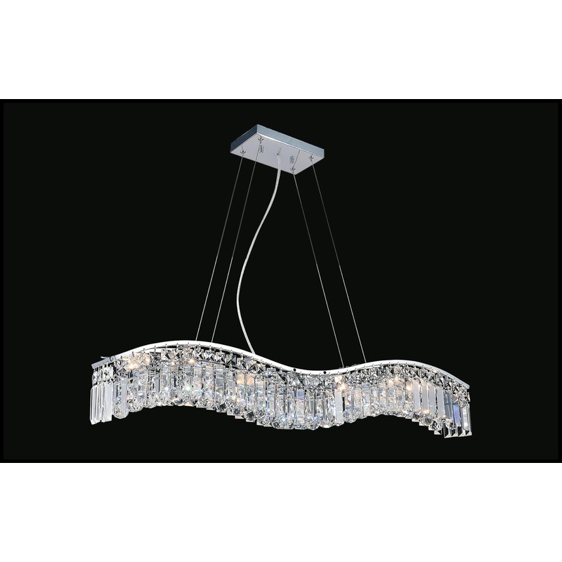 CWI Lighting 8004P44C-A ( Clear ) Glamorous Seven Light Chandelier, Chrome