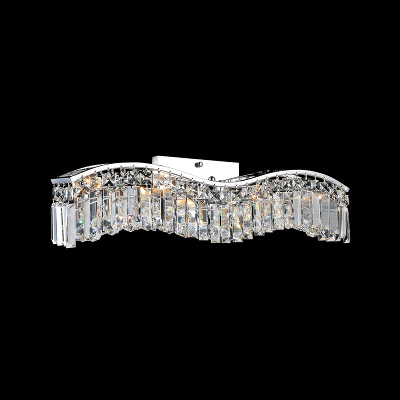 CWI Lighting 8004W25C-A (clear) Glamorous Three Light Vanity, Chrome